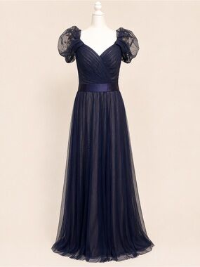 Tadashi Shoji • NWT • Size 12 • Navy Illusion Tulle Evening Gown/Formal Dress